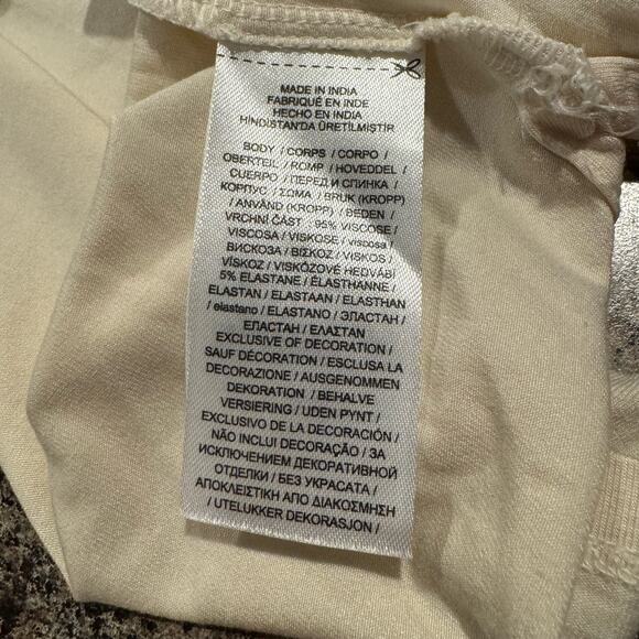 Lauren Ralph Lauren Womens Top Coquette Feminine Boho Minimalist Girly Cream XXL - Picture 3 of 4